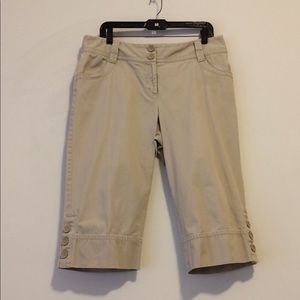 Rafaella Khaki Capris, Pockets/Buttons, Size 12